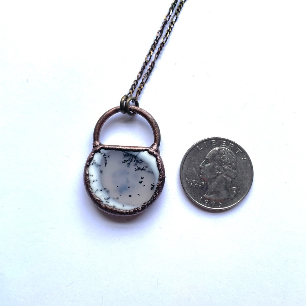 Copper Necklace with Dendritic Agate crystal